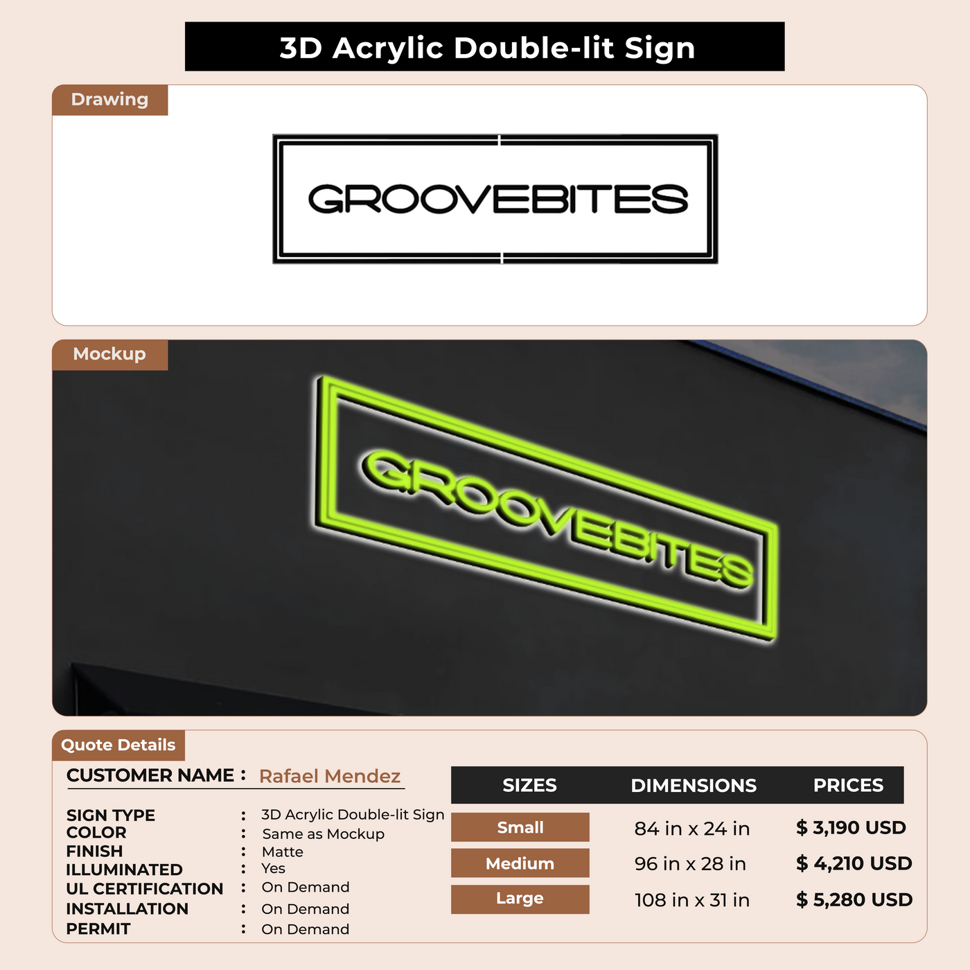 Custom Signs for Rafael Mendez