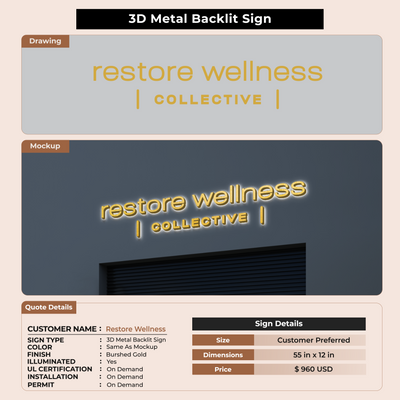 Custom Signs for Restore Wellness