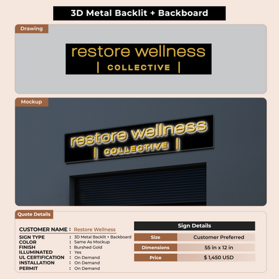 Custom Signs for Restore Wellness
