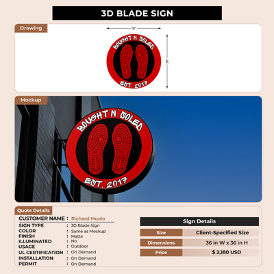 3D Blade Sign for Richard Muolo
