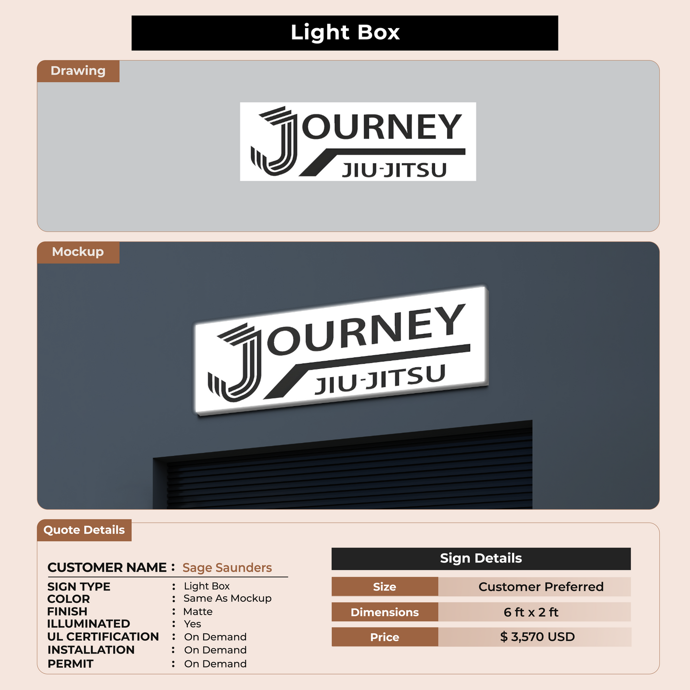 Lightbox Sign for Sage Saunders