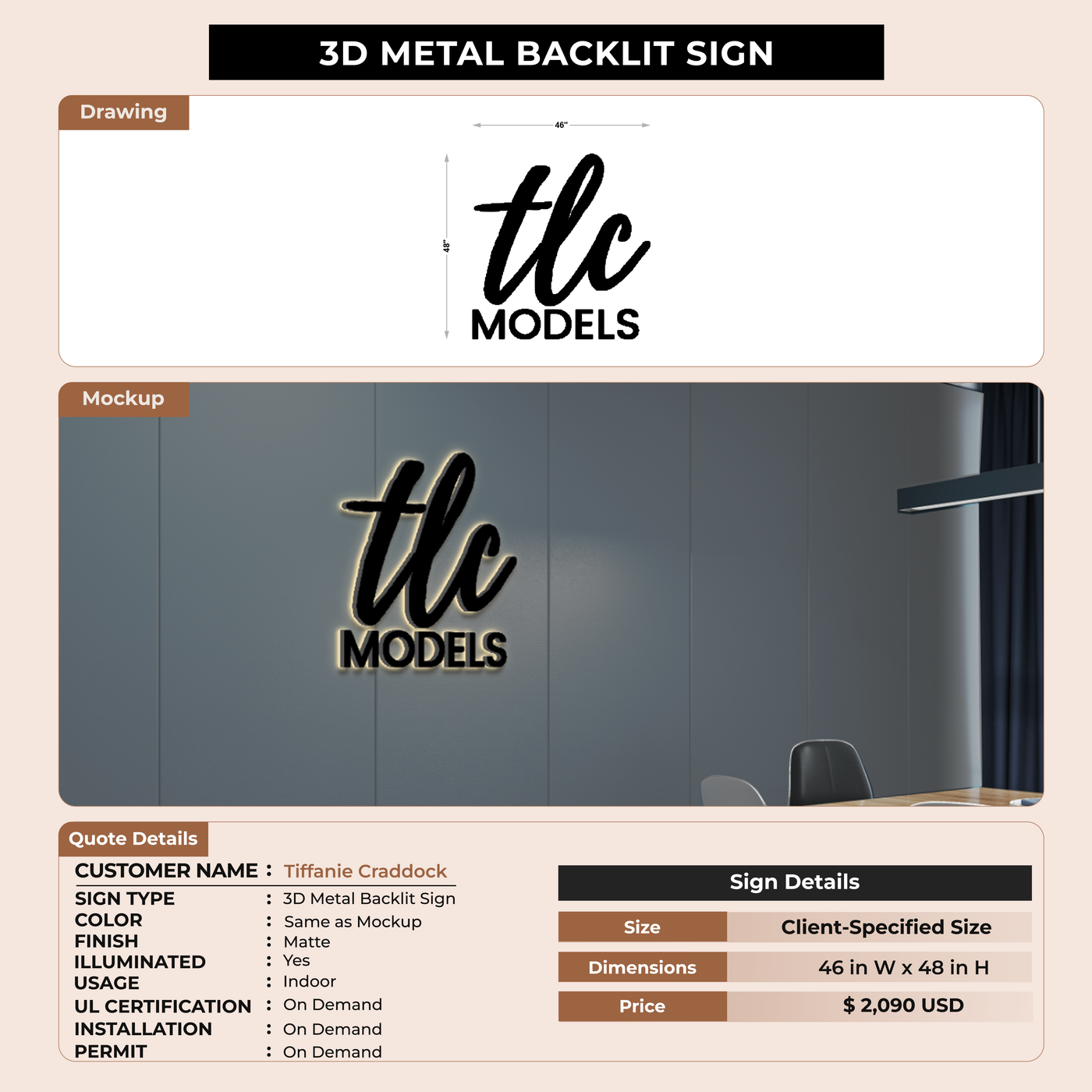 Custom Signs For Tiffanie Craddock