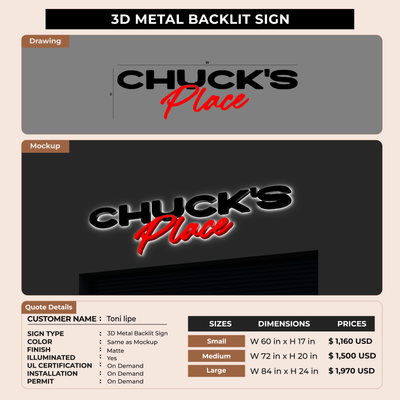 Business Signage for Toni lipe