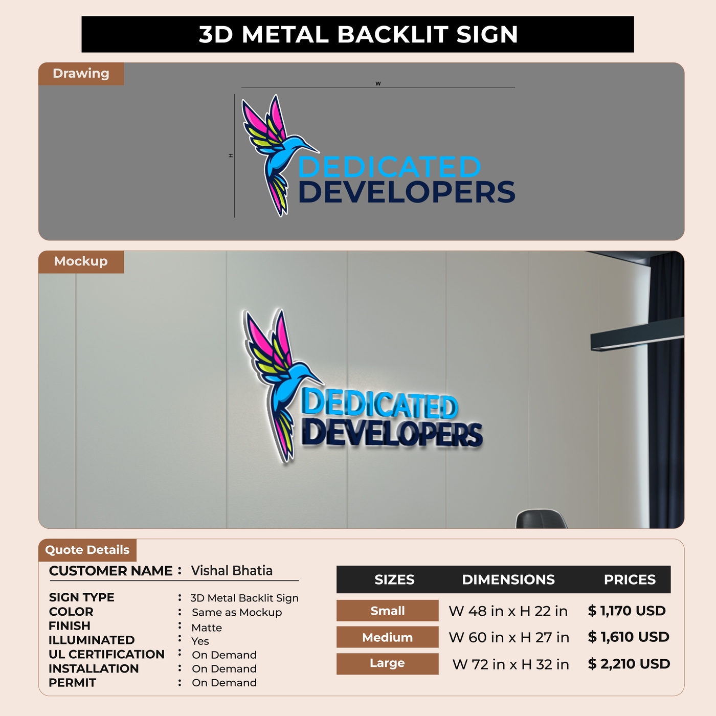 Business Signage for Vishal Bhatia