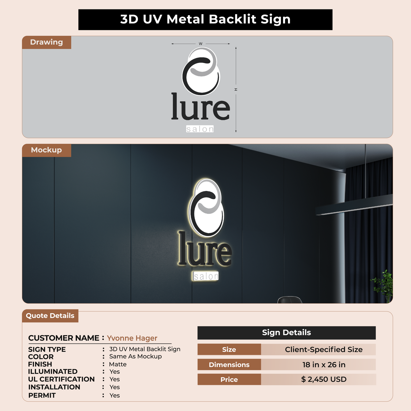 Business signage for Yvonne Hager