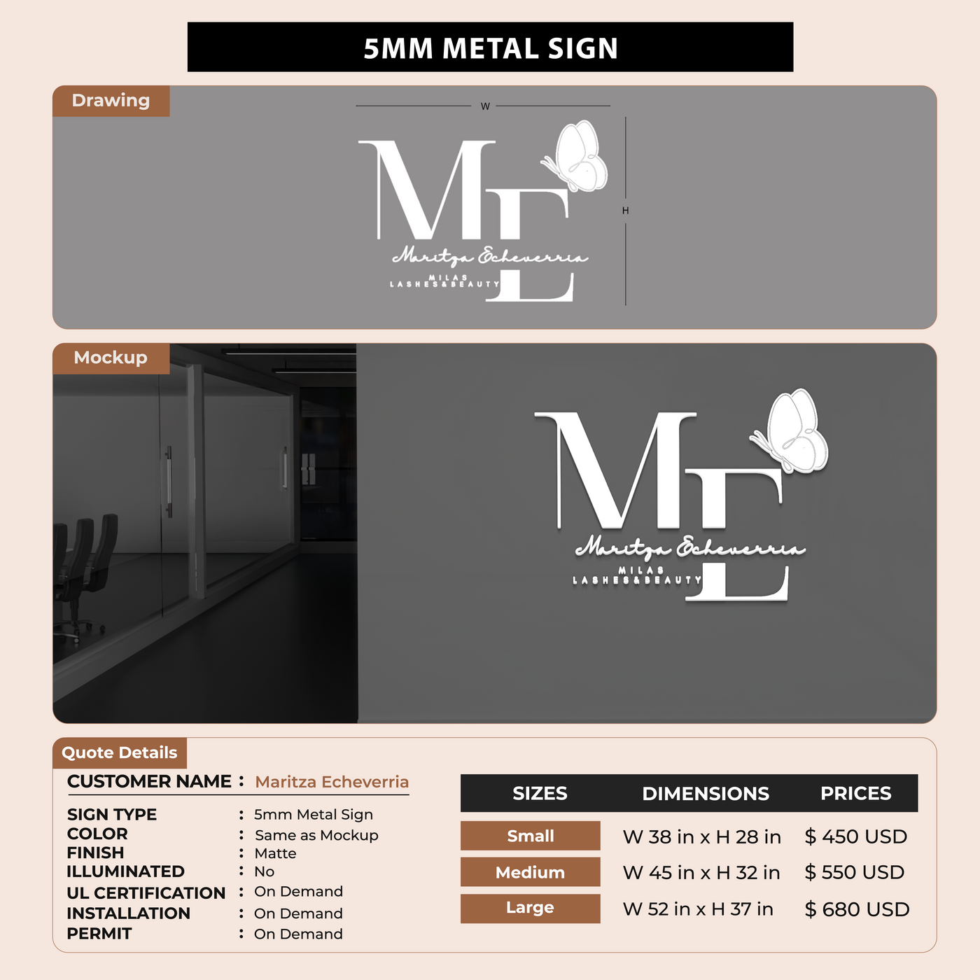 custom signs for Maritza Echeverria