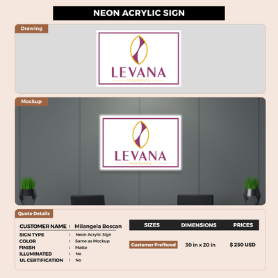 Business signage for Milangela Boscan