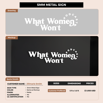 3d metal backlit for Jillmarie Smith