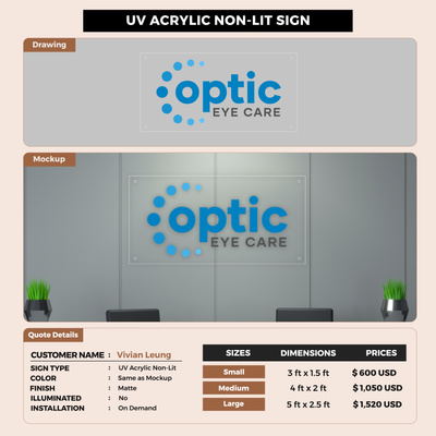 Business signage for Vivian Leung