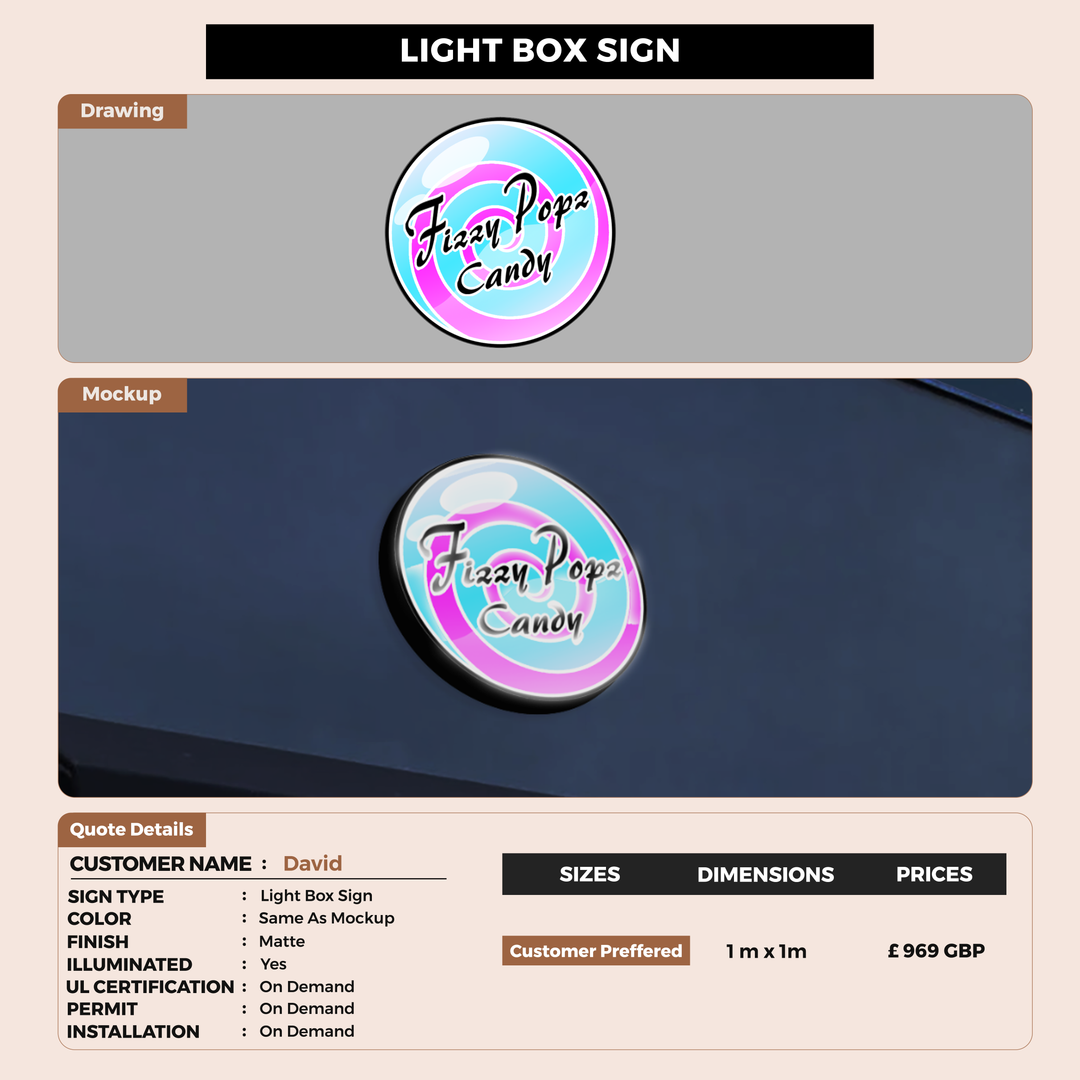 LightBox Sign For David