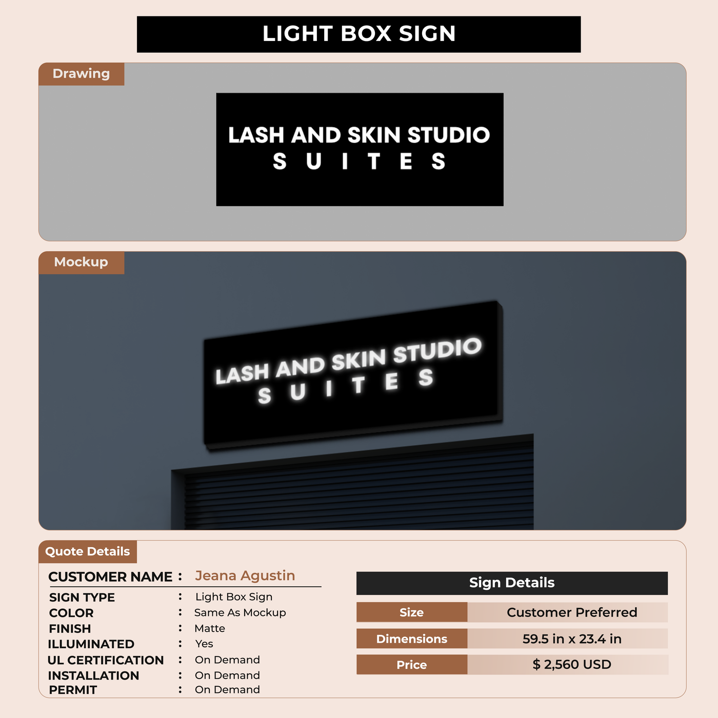 Lightbox Sign for Jeana Agustin