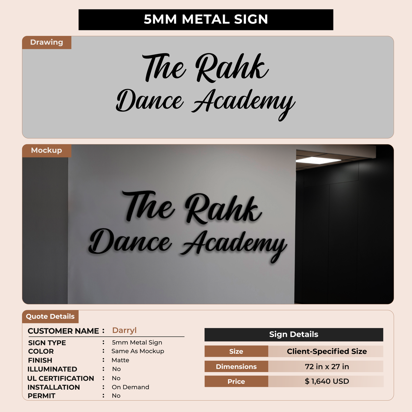 5mm Metal Sign for Darryl