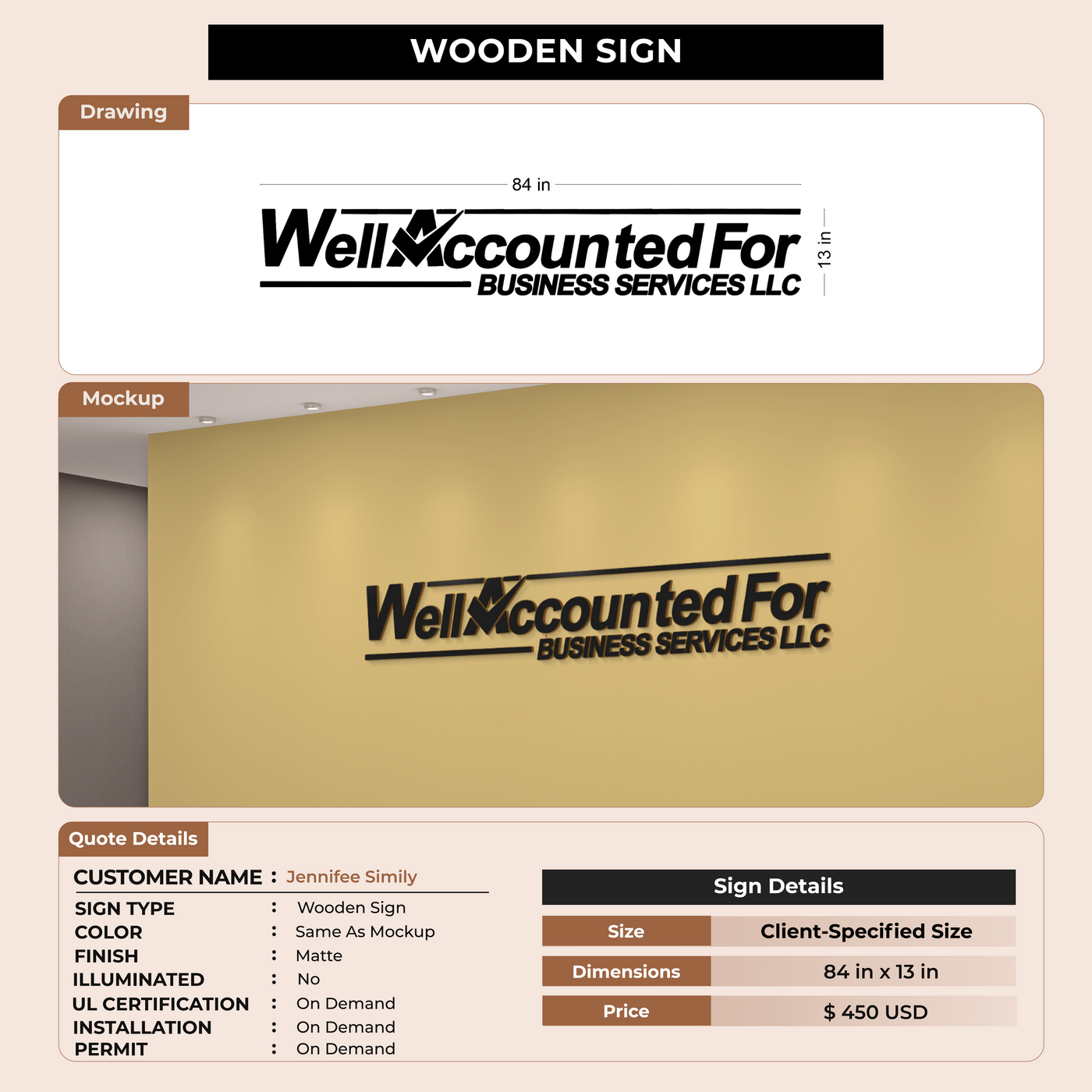 Custom Signs For Jennifee Simily