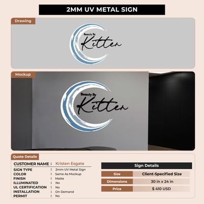 5mm  UV Metal Sign for Kristen Esgate