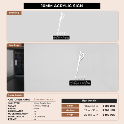 Custom Signs for Pure Aesthetics and Wellness