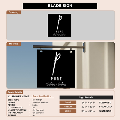 Custom Signs for Pure Aesthetics and Wellness