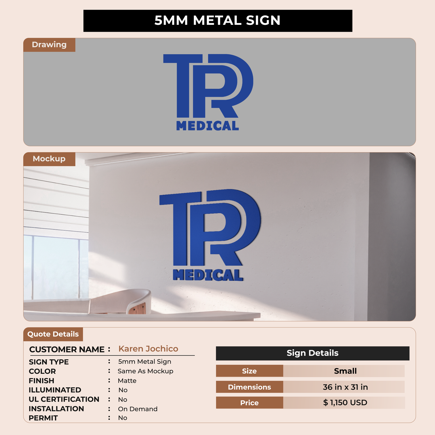 5mm Metal Sign for Karen Jochico
