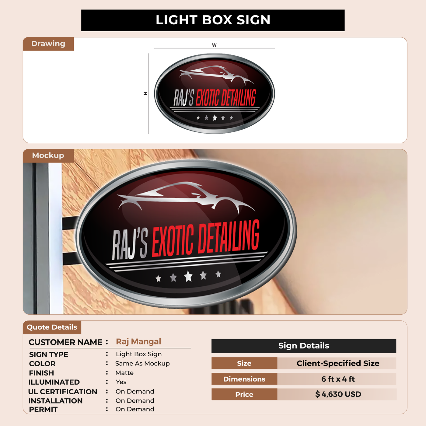 Custom Signs For Raj Mangal