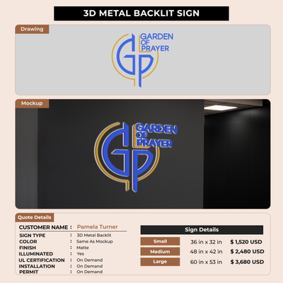 Business signage for Pamela Turner
