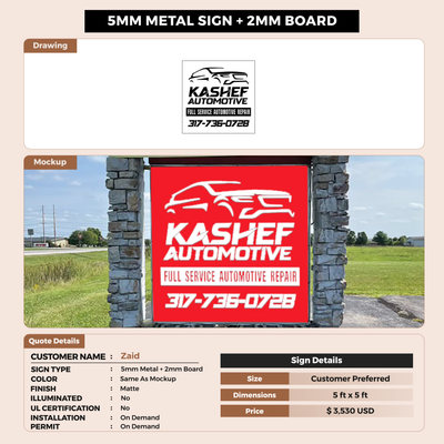 Custom Signs for Zaid