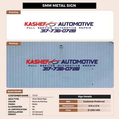 Custom Signs for Zaid