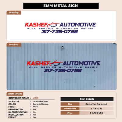 Custom Signs for Zaid