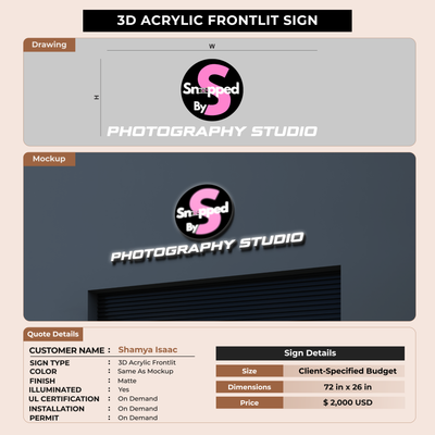 Business signage for Shamya Isaac