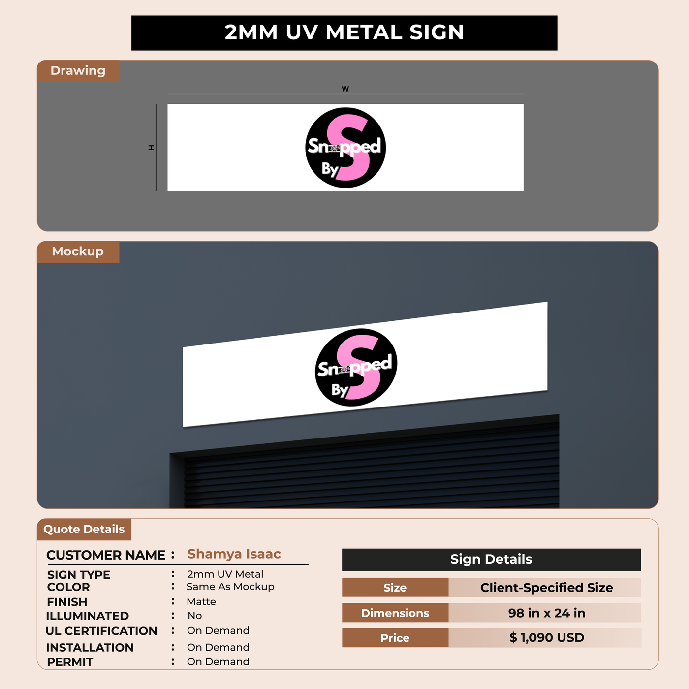 Business signage for Shamya Isaac