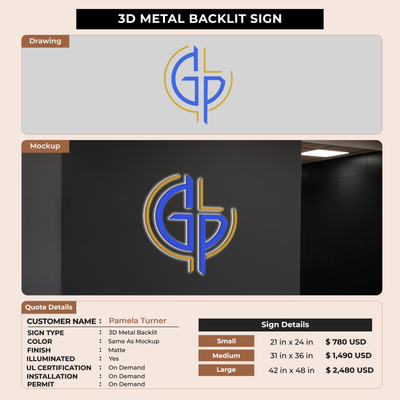 Business signage for Pamela Turner
