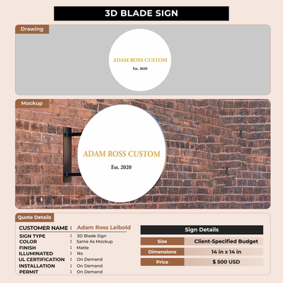 Business signage for Adam Ross Leibold