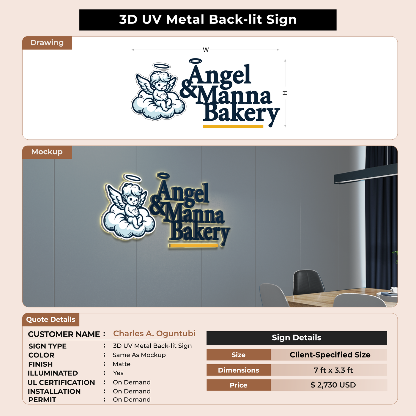 Custom Signs For Charles A. Oguntubi