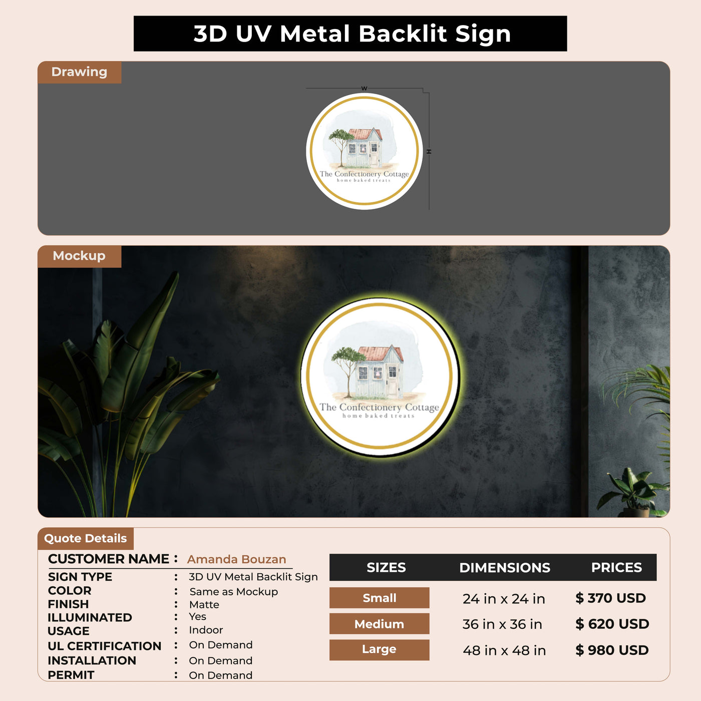 custom signs for Amanda Bouzan