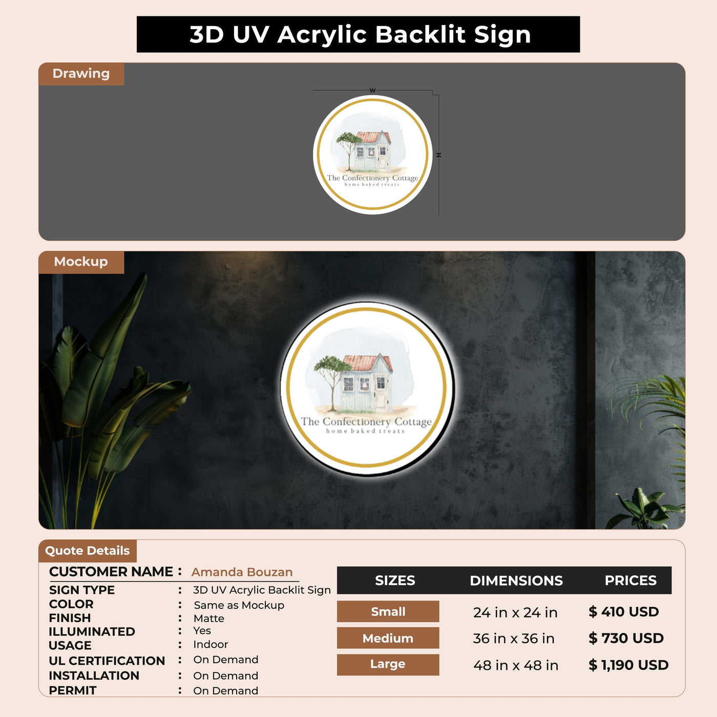 custom signs for Amanda Bouzan
