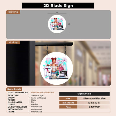 Business signage for Bianca Gene Ruvalcaba