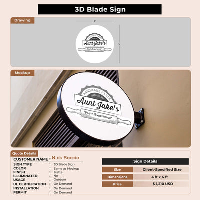 3D Blade Sign for Nick Boccio