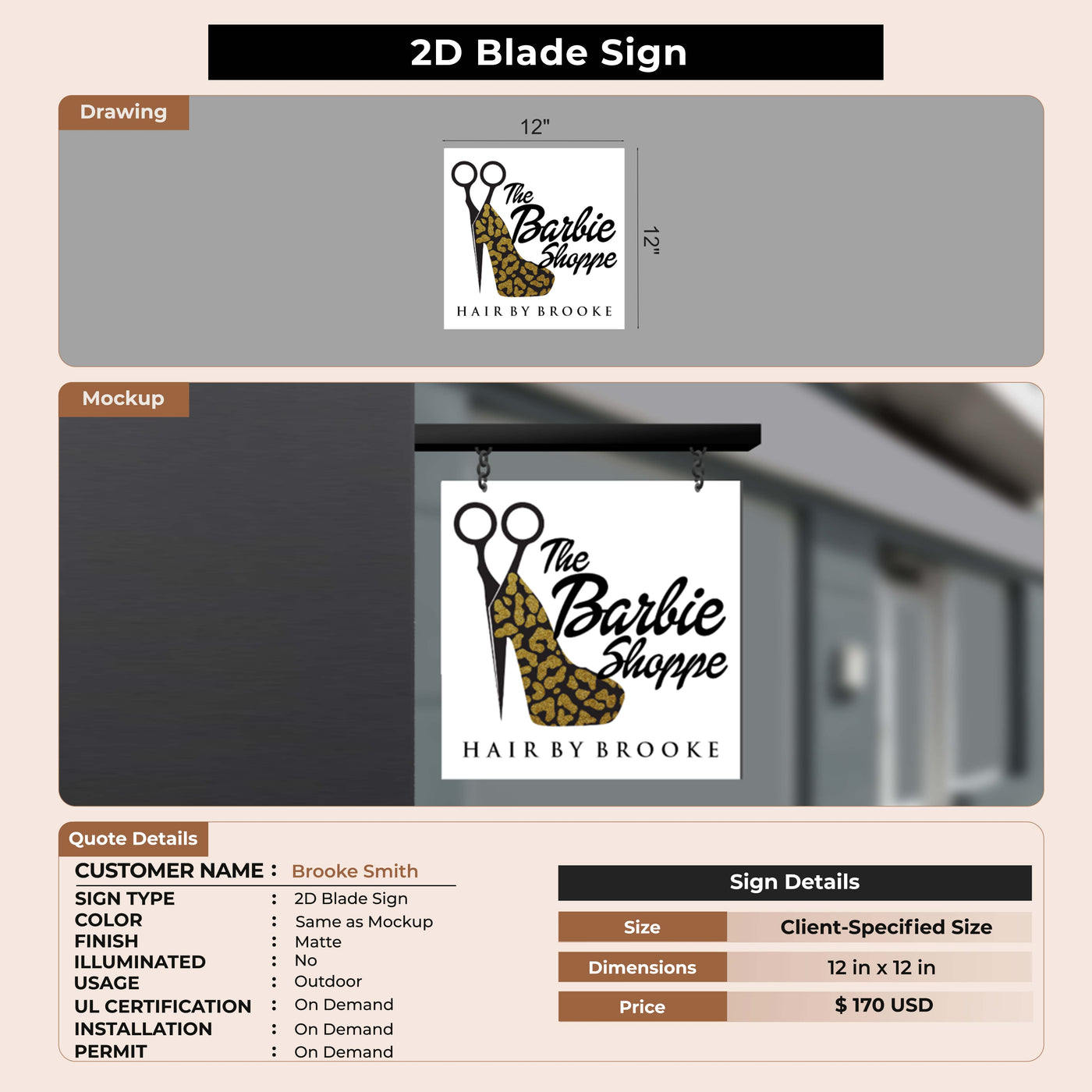 2D Blade Sign for Brooke Smith
