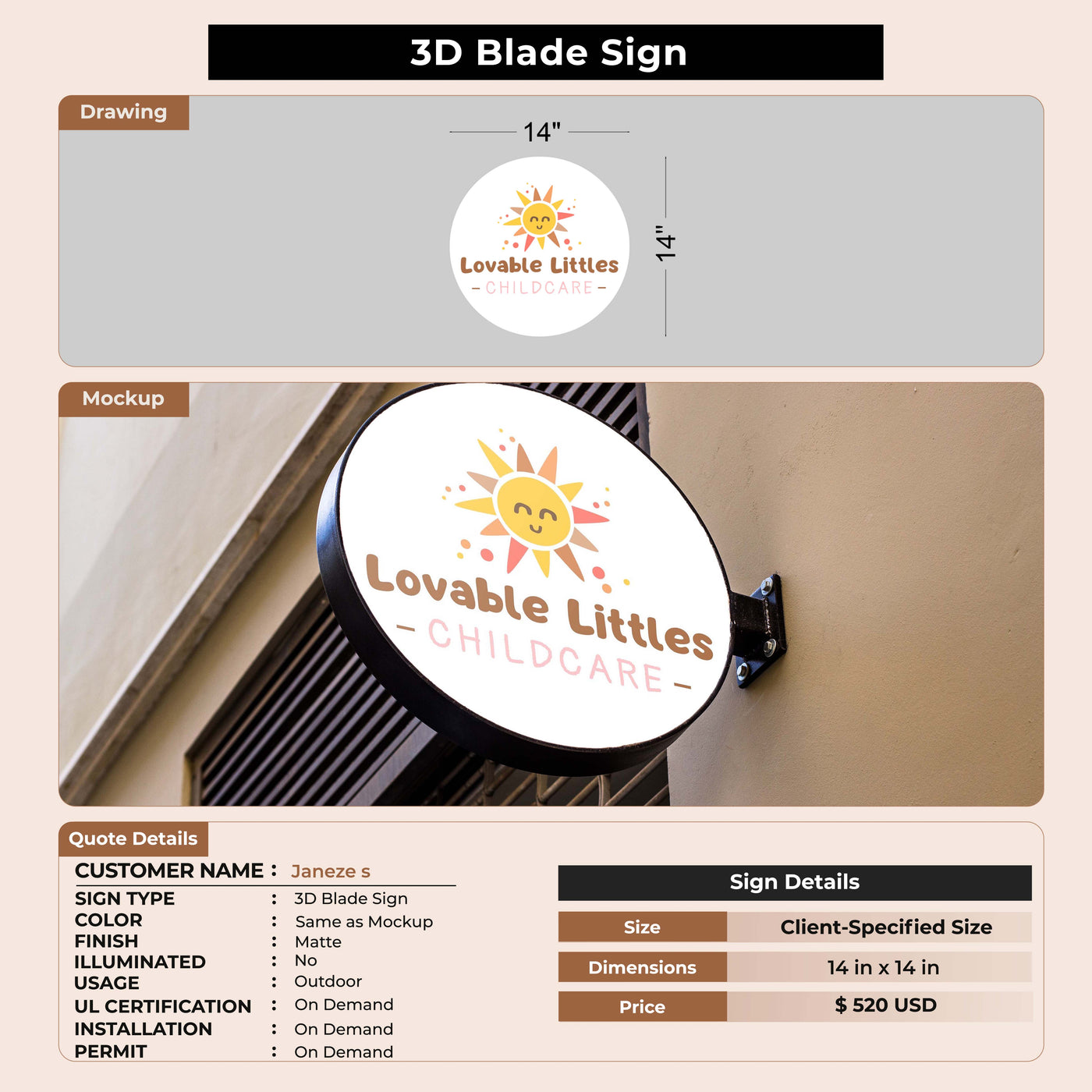 3D Blade Sign for Janeze s