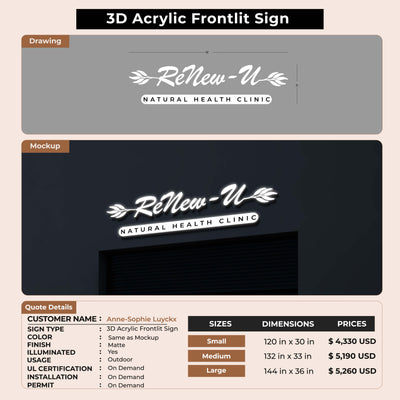 3d acrylic frontlit for Anne-Sophie Luyckx