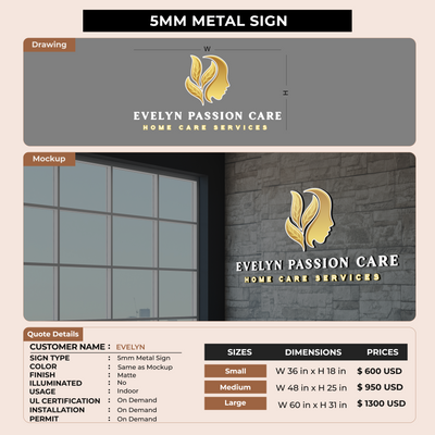 5mm Metal Sign for EVELYN