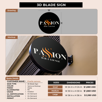Custom Business Signage Signs for Charlie zamora