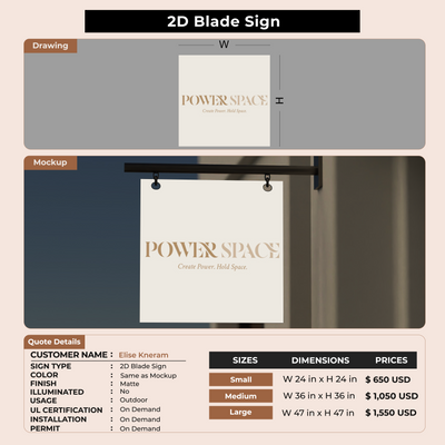 Custom Blade Signs for Elise Kneram