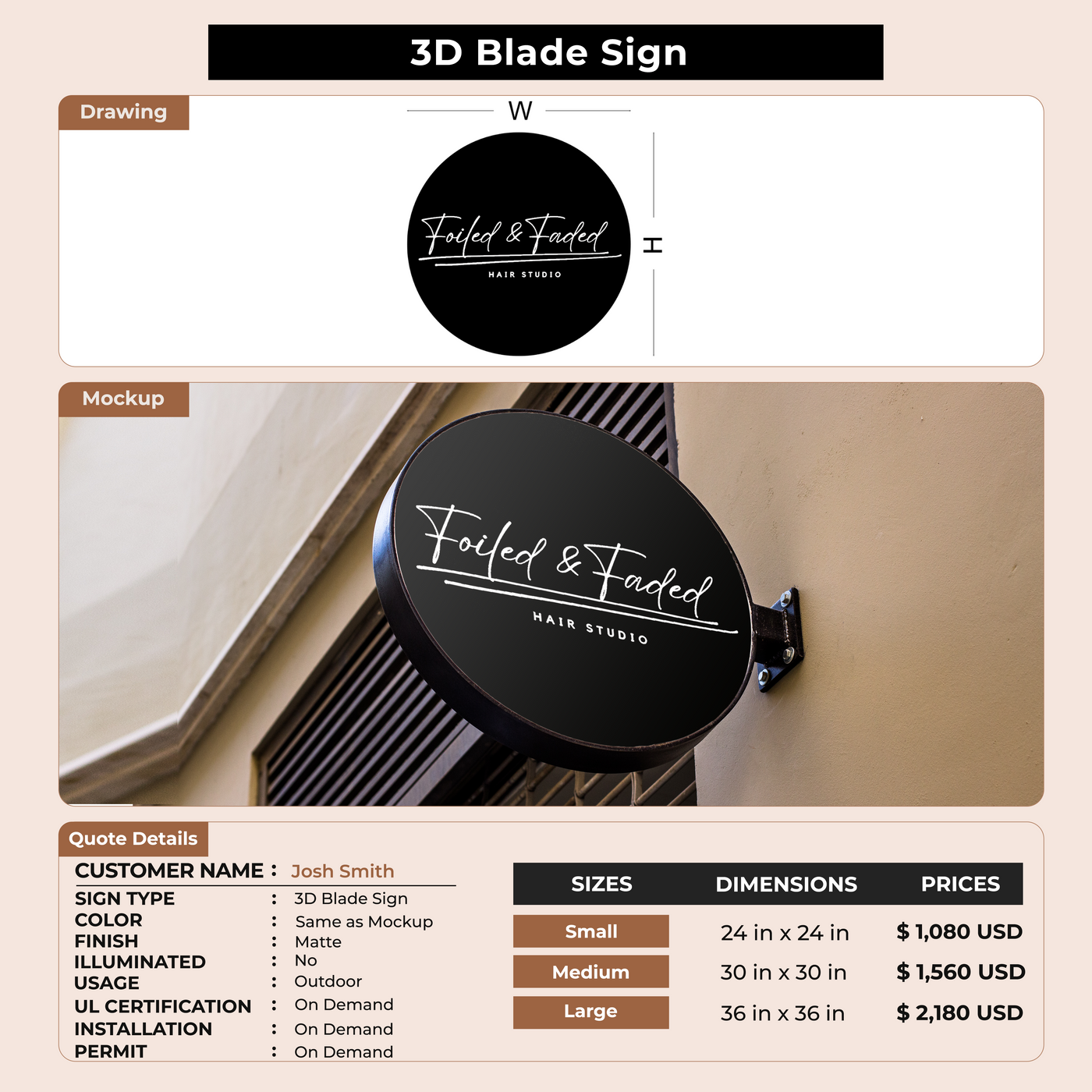 3D Blade Sign for Josh Smith