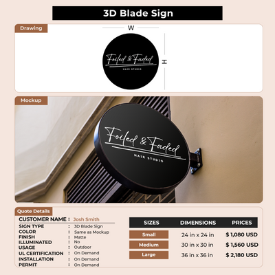 3D Blade Sign for Josh Smith