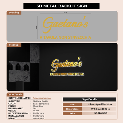 Custom signs for Francescabarone