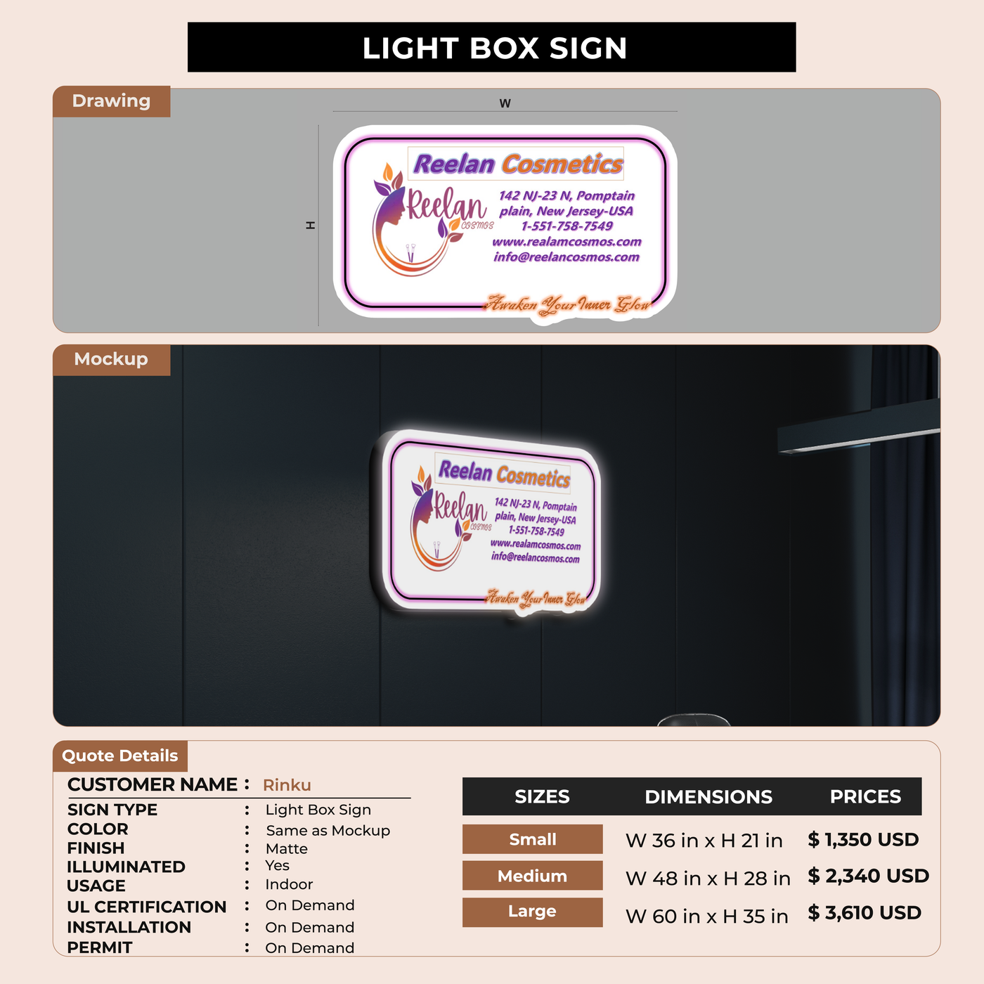 Light Box Sign for Rinku