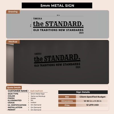 5mm Metal Sign for Kelli Helfrich