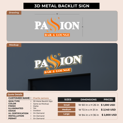 Custom Business Signage Signs for Charlie zamora