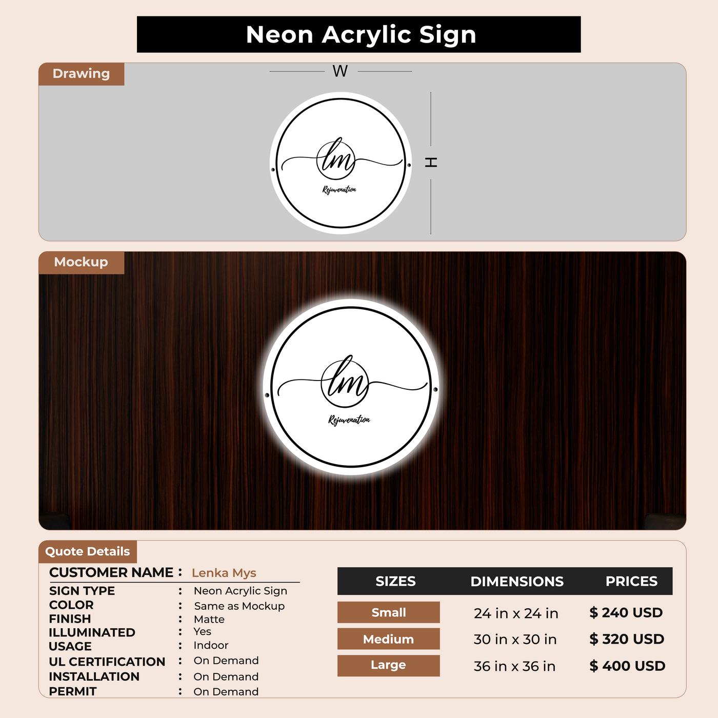 Custom Signs for Lenka Mys