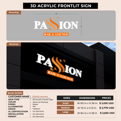 Custom Business Signage Signs for Charlie zamora