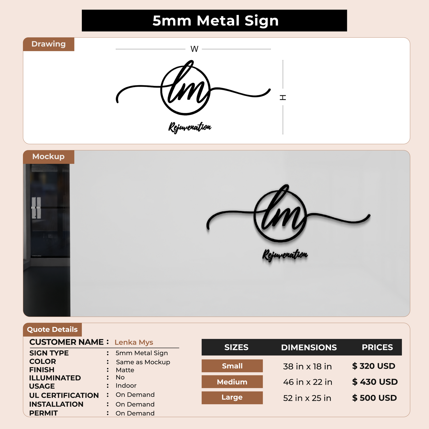 Custom Signs for Lenka Mys